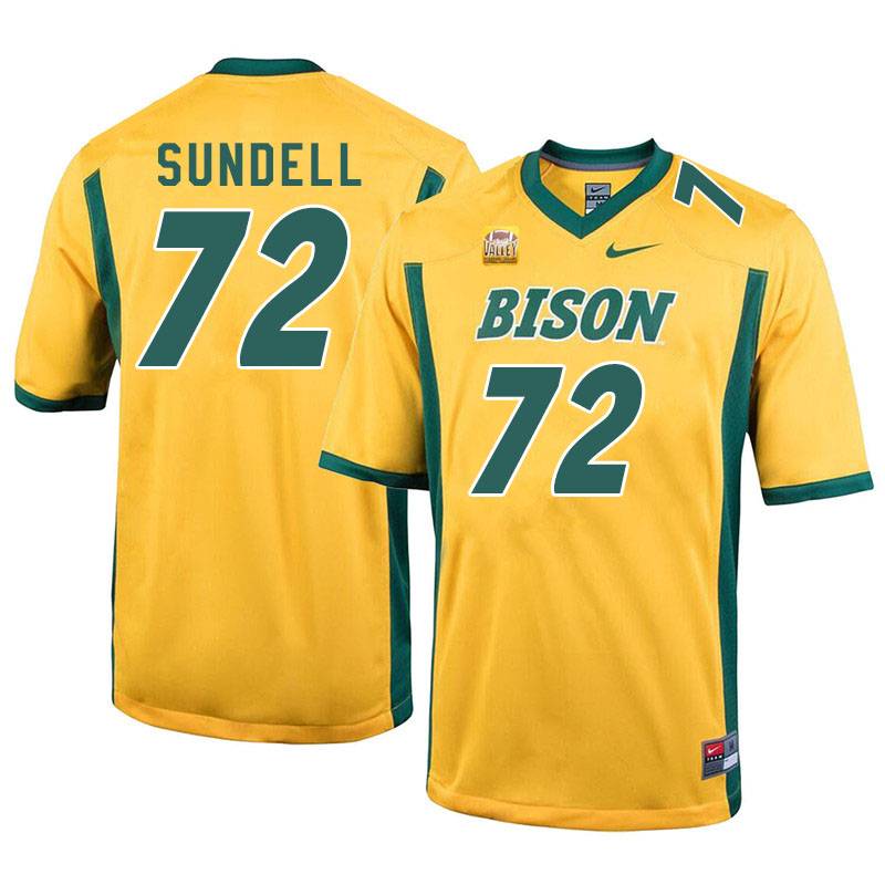 Men #72 Jalen Sundell North Dakota State Bison College Football Jerseys Sale-Yellow